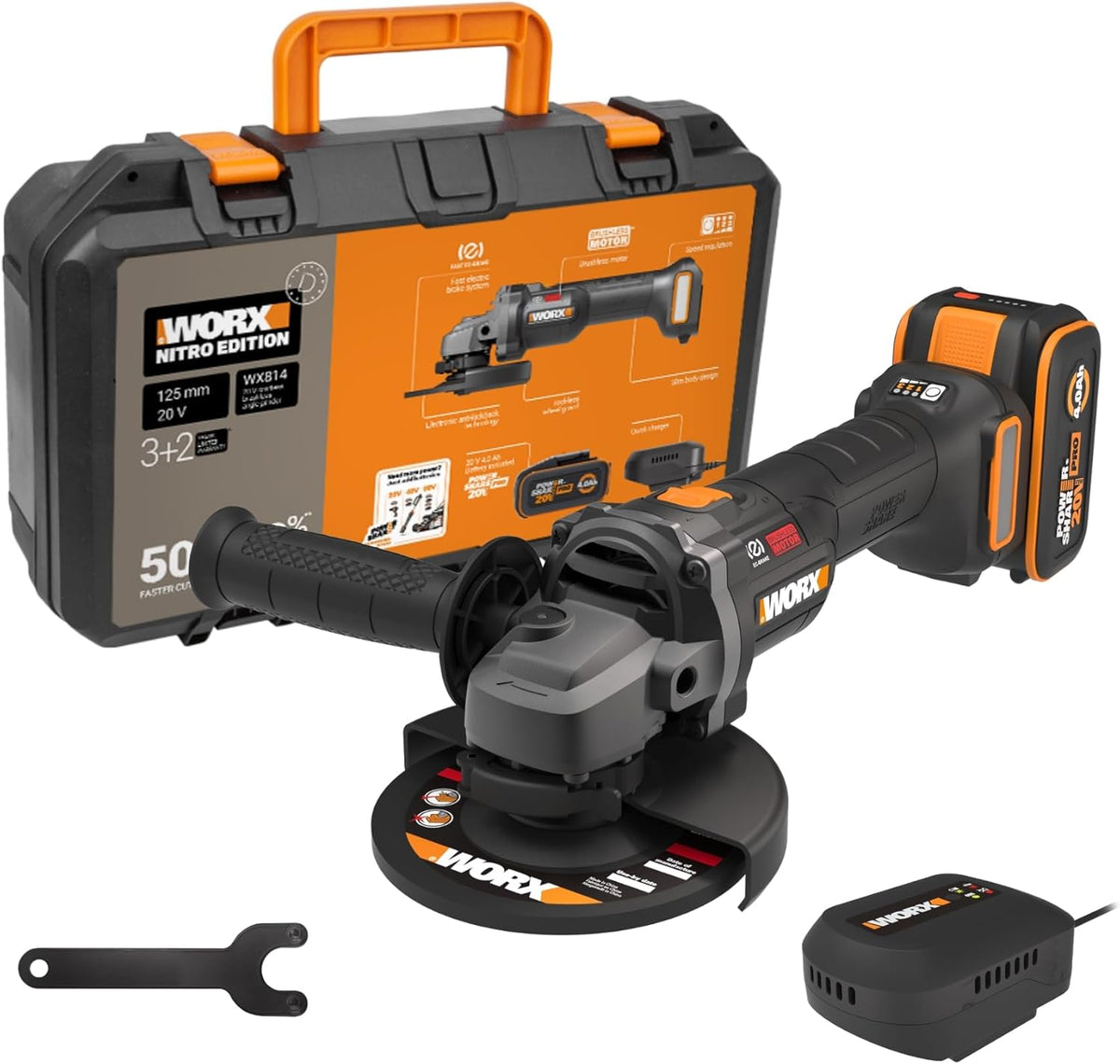 Smerigliatrice a batteria Worx WX814 20V disco 125 mm