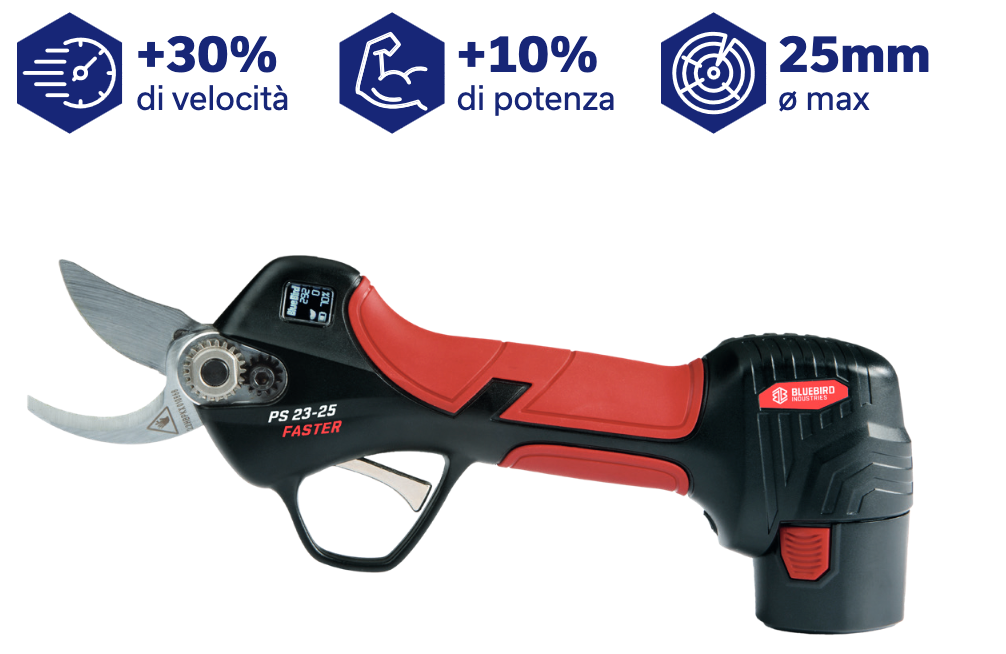 Forbice da potatura a batteria Blue Bird PS 23-25 FASTER 25 mm