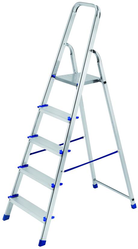 Scala in alluminio Vigor Ercole 5 gradini piano h 105 cm