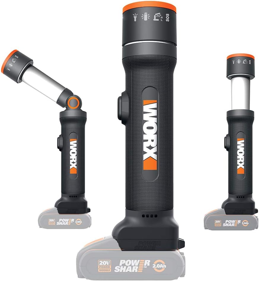 Torcia LED a batteria Worx WX027.9 20 V PowerShare 0,4 kg