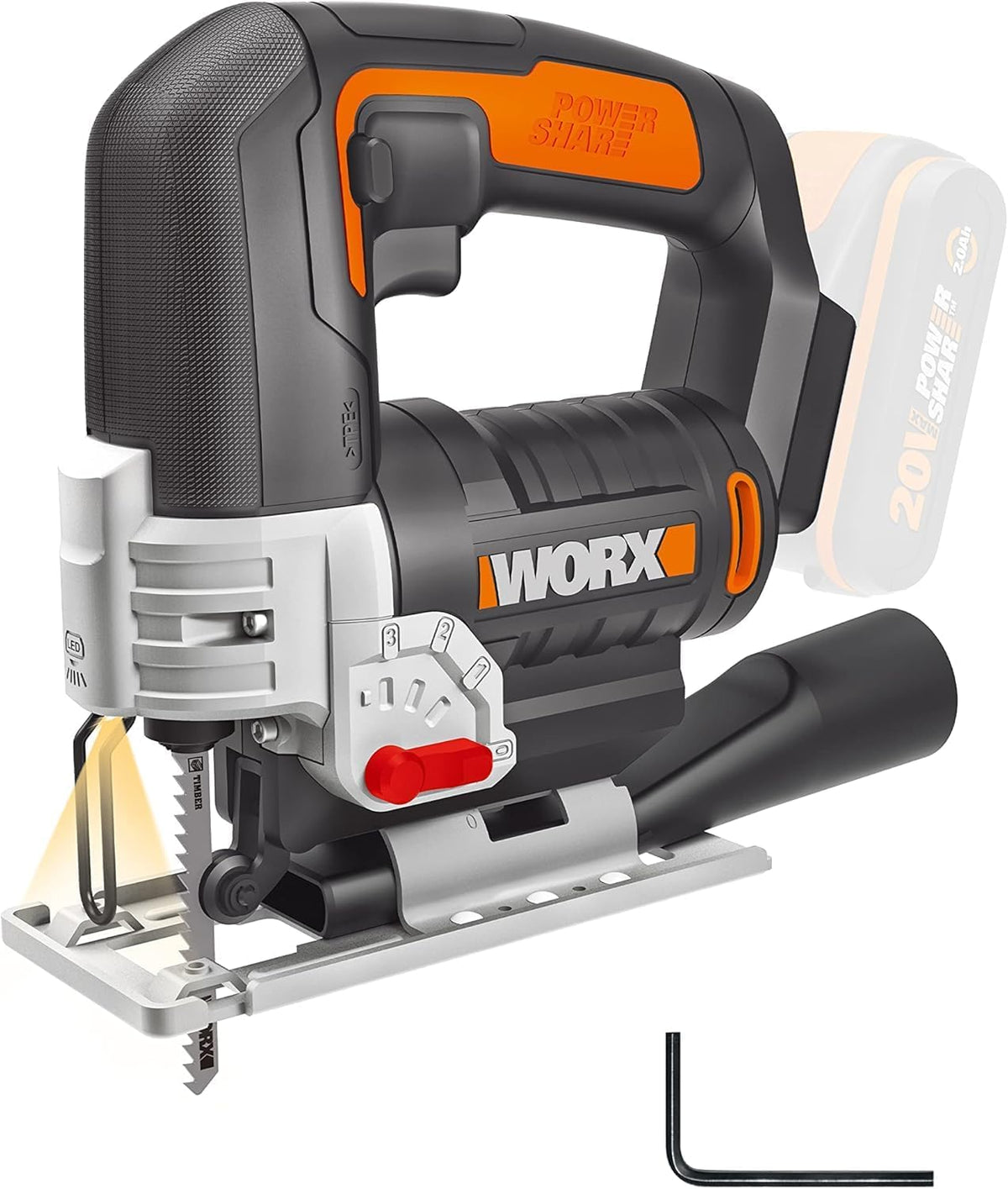Seghetto alternativo a batteria Worx WX543.9 20V solo corpo