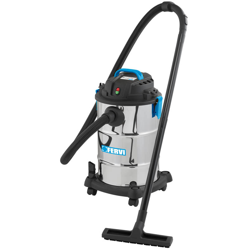 Aspirapolvere aspiraliquidi Fervi A025/30 30 l acciaio inox