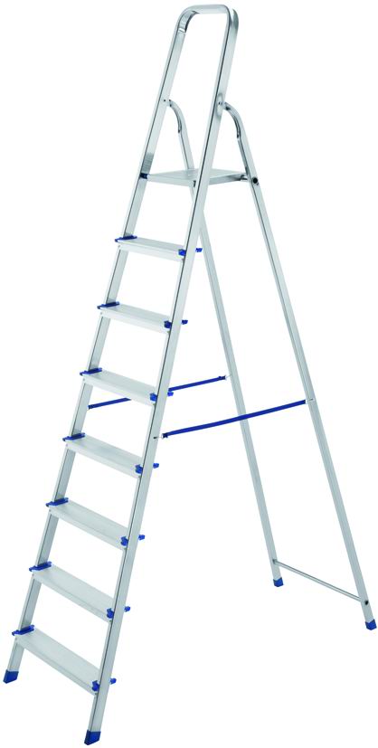 Scala in alluminio Vigor Ercole 8 gradini piano h 171 cm