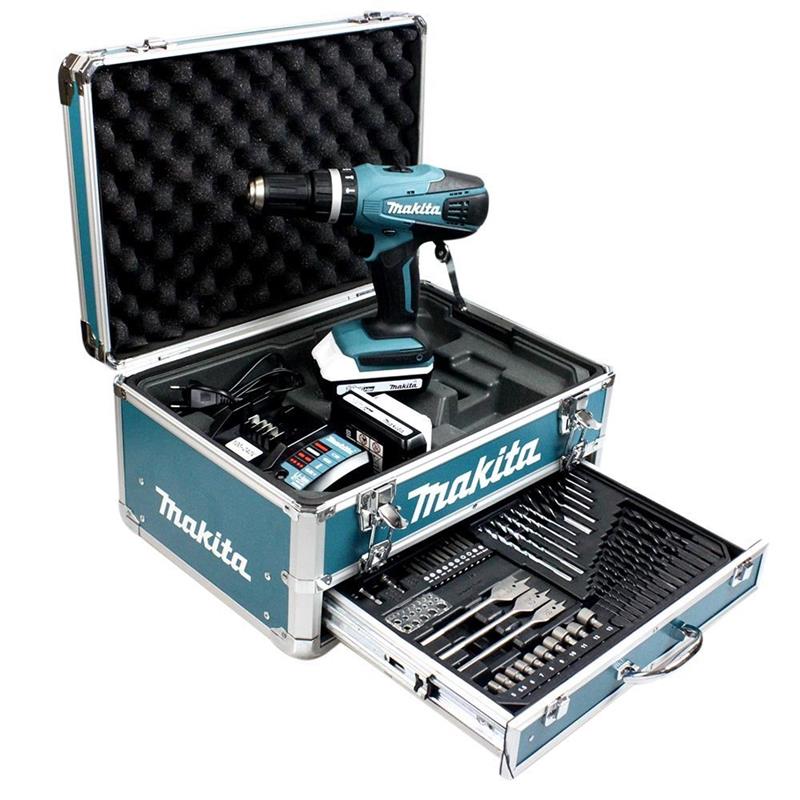 Trapano avvitatore a percussione a batteria Makita HP457DWEX4 18V